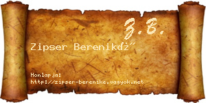 Zipser Bereniké névjegykártya